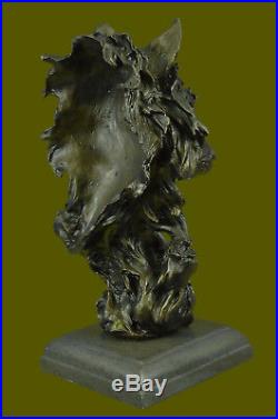 Hand Made Sculpture Bronze Statue Animal Extra Large Bugatti Howling Wolf Figure