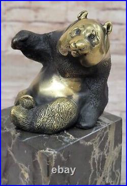100% Bronze Sculpture The Panda Hand Made by Miguel Lopez Known as Milo