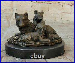 100% Bronze statue sculpture Wolf Howl Artwork Crafts Hand Made deco Statue Sale