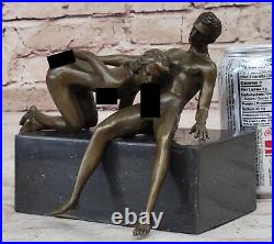 100% Genuine Bronze Sculpture Hand Made Nude Naked Pair Hot Cast Figurine Deal