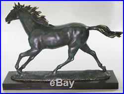 100% Hand Made Green & Blue Patina Horse Bronze Statue Limited Edition Sculpture