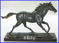 100% Hand Made Green & Blue Patina Horse Bronze Statue Limited Edition Sculpture