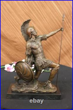 100% Pure Bronze Statue Roman Soldier Warrior Sculpture Hand Made Figurine SALE