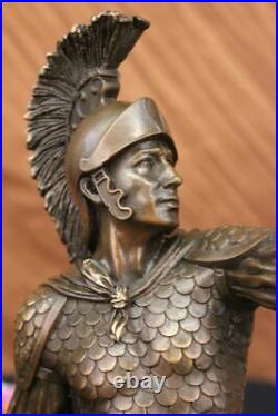 100% Pure Bronze Statue Roman Soldier Warrior Sculpture Hand Made Figurine SALE