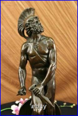 100% Solid Bronze Statue Roman Soldier Warrior Sculpture Hand Made Artwork