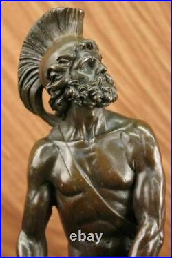 100% Solid Bronze Statue Roman Soldier Warrior Sculpture Hand Made Artwork