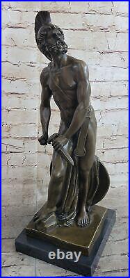 100% Solid Bronze Statue Roman Soldier Warrior Sculpture Hand Made Figurine