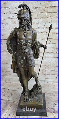 100% Solid Bronze Statue Roman Soldier Warrior Sculpture Hand Made Figurine Art