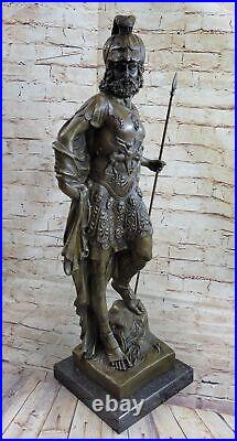 100% Solid Bronze Statue Roman Soldier Warrior Sculpture Hand Made Figurine Art