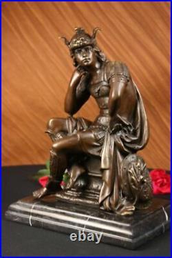 100% Solid Bronze Statue Roman Soldier Warrior Sculpture Hand Made Figurine Gift