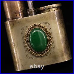 11.8 Collection Chinese Fine Bronze Inlay Gem Hand-made Hubble-bubble