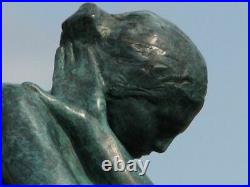 18H Bronze Nude Female statue Eve Signed A. Rodin Hand Made Sculpture Figure