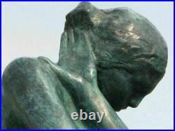 18H Bronze Nude Female statue Eve Signed A. Rodin Sculpture Figure Hand Made