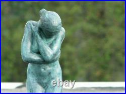 18H Bronze Nude Female statue Eve Signed A. Rodin Sculpture Figure Hand Made