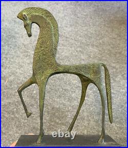 1970's Etruscan Horse Bronze Sculpture made in Italy by Francesco Simoncini