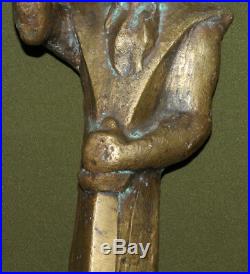 1996 Hand made heavy bronze artwork sculpture warrior with sword