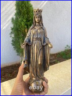 20 cm 7.8 inch bronze virgin mary statue, made of Cold Cast Bronze Coated Resin