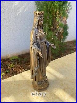 28cm 11 inch bronze virgin mary statue, made of Cold Cast Bronze Coated Polyresin