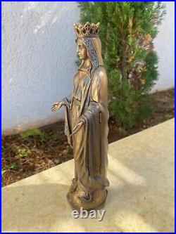 28cm 11 inch bronze virgin mary statue, made of Cold Cast Bronze Coated Polyresin