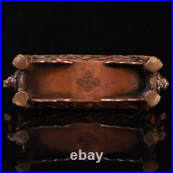 8.1 Chinese Bronze Inlay Gem Hand-made Tibetan Style Eight Auspicious Incensory