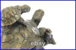 A Playful Vienna Bronze Turtle Sculpture Made by Lost Wax Method Statue Figurine