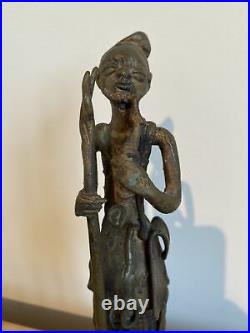 African Tribal Art Hand Made Bronze Statue Benin / Ashanti Maybe