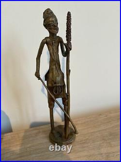 African Tribal Art Hand Made Bronze Statue Benin / Ashanti Maybe