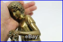 Antique Authentic Hand Made Bronze Woman Statue