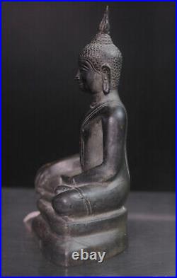 Antique BUDDHA UThong Bronze Figure Statue Thai Buddha Shakyamuni Export Blust
