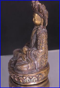 Antique Buddha figure bronze statue Buddhattva GUANYIN Thai export blower 15 cm