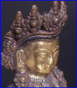 Antique Buddha figure bronze statue Buddhattva GUANYIN Thai export blower 15 cm