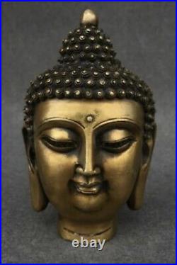 Antique China Bronze Hand Made Shakya Muni Buddha Head