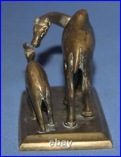 Antique Hand Made Bronze Camels Figurine