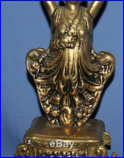 Antique Hand Made Bronze Woman Pedestal Statue
