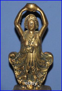 Antique Hand Made Bronze Woman Pedestal Statue