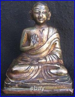 Antique Master Quality Hand Made Old Bronze Tibetan Lama Guru Rupa, Nepal