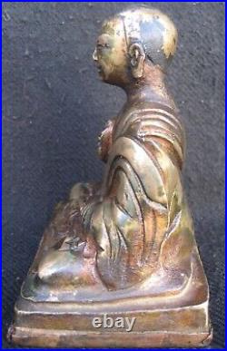 Antique Master Quality Hand Made Old Bronze Tibetan Lama Guru Rupa, Nepal