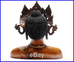 Antique Old Chinese Hand Made Bronze Buddha Tara Bust Statue Thai Room Décor 11