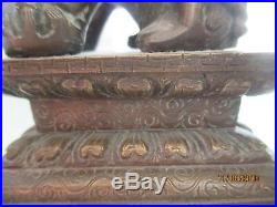 Antique Pair of Exquisite Bronze Made in China Foo Dogs