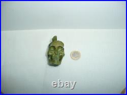 Antique Rare Hand made/cast Bronze Statue Skull &SnakeMemento Mori, desk top