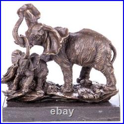 Antique elephant signed statue made of bronze material