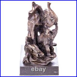 Antique elephant signed statue made of bronze material