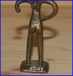 Antique hand made African folk Ashanti bronze figurine