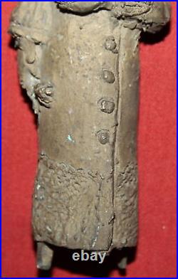 Antique hand made bronze woman figurine