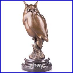 Antique signed owl statue, made of exclusive bronze material