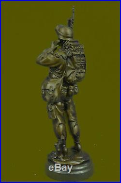 Army Specialist Salute U. S. Soldier 15 Military Statue Bronze Hand Made Figure