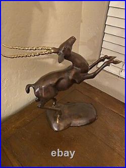 Art Deco Bronze Statue Figure of a Gazelle or Oryx Hand Made Statue. Nice