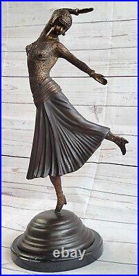Art Deco Bronze after Chiparus Figurine Female Dancer Flapper Hand Made Figurine Art Deco Bronze after Chiparus Figurine Female Dancer Flapper Hand Made Figurine