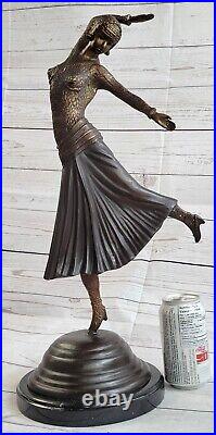 Art Deco Bronze after Chiparus Figurine Female Dancer Flapper Hand Made Figurine Art Deco Bronze after Chiparus Figurine Female Dancer Flapper Hand Made Figurine