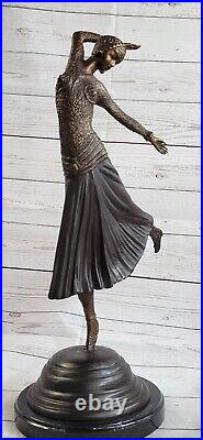 Art Deco Bronze after Chiparus Figurine Female Dancer Flapper Hand Made Figurine Art Deco Bronze after Chiparus Figurine Female Dancer Flapper Hand Made Figurine